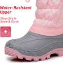Felabo Kids Snow Boots for Boys & Girls  Warm Water-Resistant Winter Boots Easy to Put On (Toddler/Little Kid/Big Kid) (Pink)