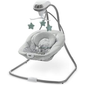 Graco Simple Sway Baby Swing, SidetoSide Motion, Infant Swing with 6 Speeds, Vibration, Ivy. Mfd 09/25/2025