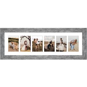 8x26 Collage Frame, 6 Open 4x6 Photo Frame Collage for Wall