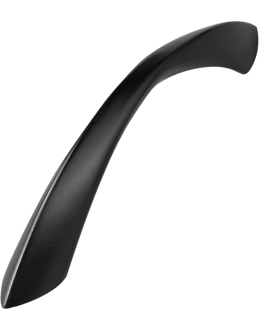Black Cabinet Pulls 3 Inch Arch Twisted Matte Black Handles Drawer Kitchen Cupboard Bathroom Dresser Cabinet Hardware Zinc Alloy 10 Pack