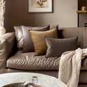 MIULEE Dark Coffee Velvet Throw Pillow Covers 20x20 Taupe Neutral Soft Decorative Solid Square Cushion Cases Pack of 2 Modern Luxury Home Decor for Couch, Sofa, Bedroom