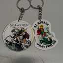 (2 PCS) St. George Keychain - Patron Saint of Courage and Protection. Crafted From Durable, Transparent Acrylic to Inspire Strength, Bravery and Unwavering Faith in Every Battle 2 Inches