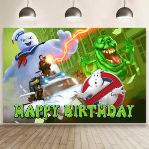 Ghost Wall Decor for Ghost Birthday Decorations, Ghost Backdrop for Kids Birthday Party Supplies (5x3ft)