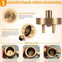 For Febco 765 3/4 Repair kit, 765 3/4in & 1/2in Model, 905-211 Bonnet Poppet Repair Kit & 905-051 Check Valve Assembly Kit & Canopy for FEBCO 765 1/2" and 3/4" Backflow Preventer & Vacuum Breaker