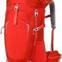 50L Hiking Backpack with Internal Frame & Rain Cover, Lightweight Backpacking Pack with Adjustable Chest Strap, Breathable Daypack for Hiking, Camping, Trekking, Travel, Men & Women(Orange, 50L)