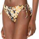 HUGO Women's Standard Modern Camo Print Side Tie Bikini Bottoms (Medium, Acid Yellow / Cream Camo)