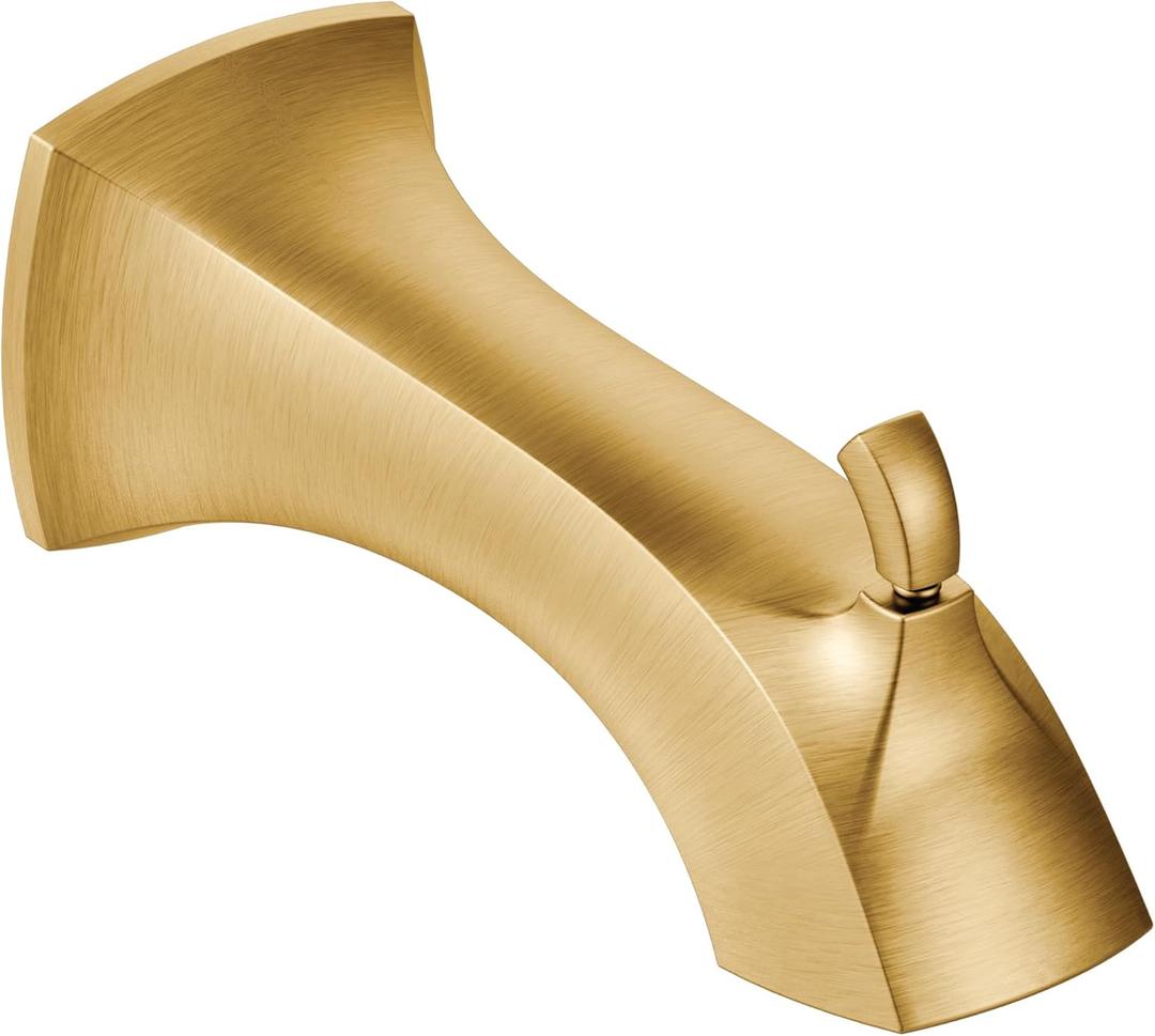 Moen Voss Brushed Gold Diverter Tub Spout, Bathtub Faucet with 1/2-Inch Slip Fit Connection, 161955BG