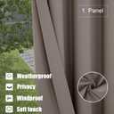 BONZER Outdoor Curtains for Patio Waterproof Thermal Insulated | Weighted Blackout Blinds Privacy Indoor/Outside Drapes for Porch/Pergola/Cabana/Backyard, 1 Panel, 150W x 84L inch, Khaki