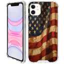 ZHONGWEI Clear Phone Case Compatible with iPhone 11 with American Flag-Art cc124 - Sleek Protection with Style and Durability for Any Smartphone Model.