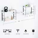 MXCSE Wall Shelves, Wall Mounted Bookshelves, DIY Floating Shelves for Wall, Wood Hanging Book Shelves for Room, Bedroom, Living Room, Easy Installation (White, 50W x 17H)