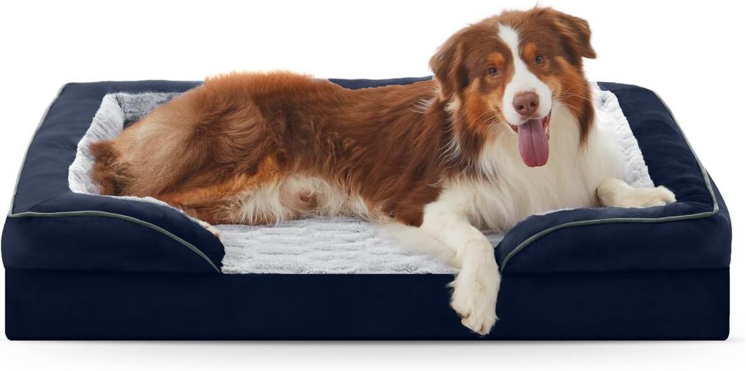 FURTIME Orthopedic Dog Bed for Medium Dogs - Washable Dog Sofa Beds Medium, Supportive Foam Pet Bed with Removable Washable Cover, Waterproof Lining and Nonskid Bottom, Navy Blue
(44.0"L x 32.0"W x 6.5"Th)