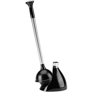 simplehuman Toilet Plunger and Caddy Stainless Steel, Black