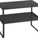 SONGMICS Spice Racks, Set of 2 Metal Cabinet Shelf Organizers, Countertop Organizers, Shelf Risers, Stackable, Expandable, Ink Black UKCS401B01 (15.7"W9"D)