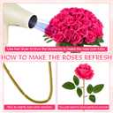 50 Pcs Artificial Rose Bluk Fake Flowers with Long Stem Realistic Silk Roses Bouquet Coffee Table Decor Flower Arrangement for Wedding Centerpieces Home Office Farmhouse Holiday Decorations