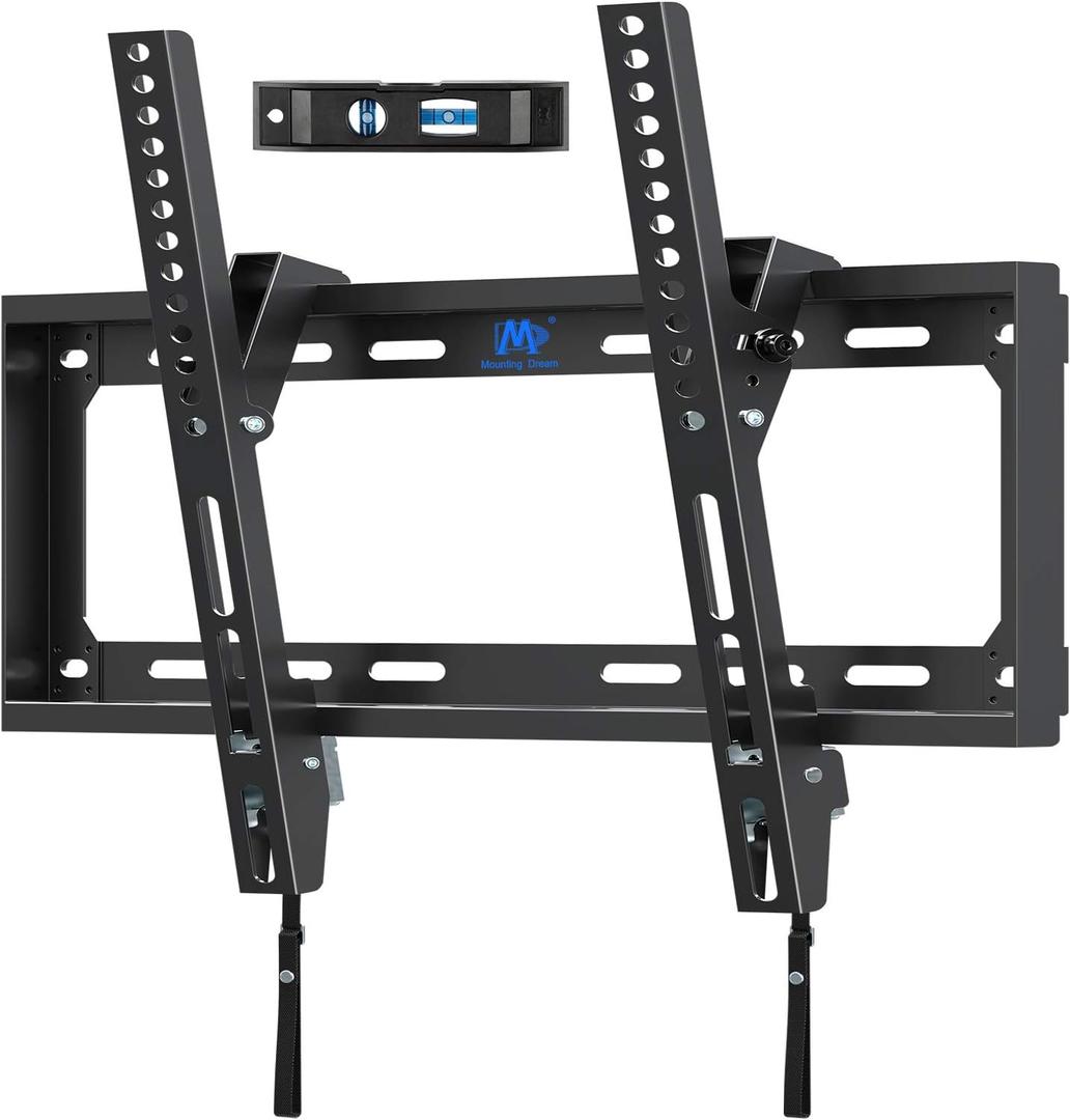 Mounting Dream Tilting TV Mounts for Most 26-60 Inch LED, LCD TVs up to VESA 400 x 400mm and 88 LBS Loading Capacity, TV Wall Mount with Unique Strap Design for Easily Lock and Release MD2268-MK