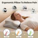 Ylekto Cervical Neck Pillow for Pain Relief - Contour Memory Foam Pillows for Sleeping, Ergonomic Pillow Side Sleeper Pillow for Neck Support, Orthopedic Bed Pillow for Side Back Stomach Sleepers, 14.6 x 24.8 inches