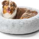 Best Friends by Sheri SnuggleSoft Faux Fur Calming Donut Bed for Dogs, Gray, Medium, 30x30