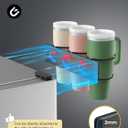 BOTEMY Magnetic Stanley Cup Holder for Fridge, Water Bottle Holder for Stanley Cup 40oz, 2 PCS Magnetic Cup Holder and 1 Tumbler Lid Organizer for Stanley Cup Accessories