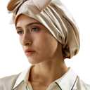 LilySilk 100% Pure Mulberry Silk Sleep Cap Womens Bonnet for Sleeping & Hair Care Night Band Head (Gravel Gold)