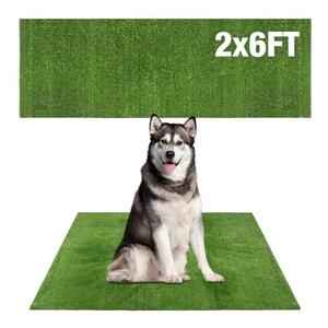 GLOBREEN Grass Pad for Dog Large Size - 2FTx6FT, Dog Potty Training Turf, Indoor Outdoor Pets Pee Fake Grass for Balcony Patio Yard,  0.31" Low Pile/Green 01