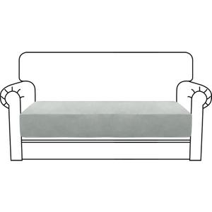 MAXIJIN Velvet Stretch Couch Cushion Covers Soft Loveseat Cushion Cover Replacement Sofa Seat Cushion Slipcovers RV Protector with Elastic Bottom (1 Piece Loveseat Cushion Cover, Silver Grey) (Medium)