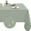 Obstal Sage Green Rectangle Table Cloth - Heavy Duty Water Resistance Polyester Tablecloth, Decorative Fabric Table Cover for Outdoor and Indoor Use, 84" x 60" (Rectangular), Sage Green