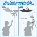 Hibbent cUPC Certified 13'' Shower Head Combo, High Pressure 5 Spray Rainfall Showerhead, 10 Spray Mode Handheld, All Metal Easy Reach 4-way Diverter Arm with Pause Mode, 71'' Hose and Holder, Chrome