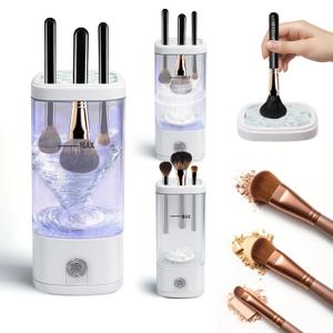 3-in-1 Electric Makeup Brush Cleaner with Dryer & Holder, USB Powered Automatic Cosmetic Brush Cleaning Machine, 7000 RPM Deep Clean for All Brushes & Sponges