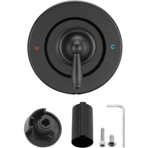 Replacement for Moen Fit Chateau Valve Shower Faucet Trim Kit Only(Valve& Catridge Not Inclued), Pull-on Push-off Design Knob Elegant Handle, 
Matte Black