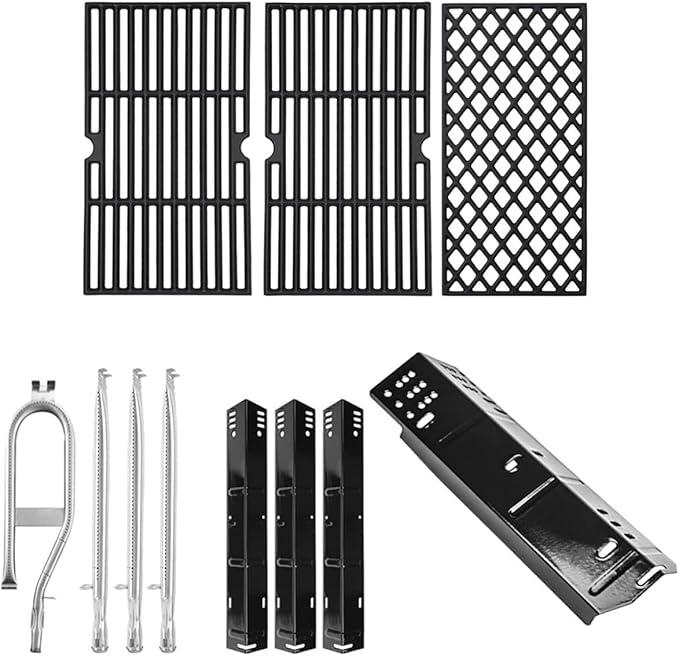 SafBbcue DGH450CRP Cooking Grates and Heat Plate for Dyna Glo Grill Replacement Parts 4 Burner DGH450CRN-D DGH450CRP-D DGF451CRP 70-02-615 70-02-423