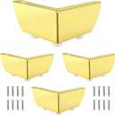 Murtenze 4 Pcs 2 Inch Furniture Legs, Gold Metal Sofa Legs with Mounting Screws - Table Legs Metal Cabinet Chair Risers Sturdy DIY Replacement Legs Set of 4 for Furniture Cabinet Couch Cupboard TV