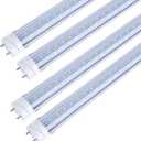 TRLIFE 4FT LED Light Bulbs, T8 4FT LED Tube Lights 28W 5000K Daylight White, 3360 Lumens Dual Row LEDs Replacement for 4 FT Fluorescent Fixture, Clear Cover, Dual-end Powered, Ballast Remove(4 Pack)