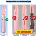 Long Ventilated Electric Toothbrush Travel Case, Portable Holder, Fits Most Standard Straight Electric Toothbrushes (Pink), 1.7 x 1.7 x 10.3 inches