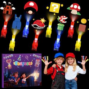 36 Pcs Game Party Favors LED Finger Lights, Glow in the Dark Birthday Party Supplies, Goodie Bag Stuffers Classroom Treasure Box Prizes for Kids