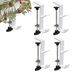 Guojanfon Fireplace Stocking and Garland Hanger, 2 in 1 Mantel Hanger for Garland, Fireplace Stocking Holders for Mantle Garland Hooks for Xmas Holiday Home Party Decoration