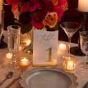 Gold Mirrored Acrylic Wedding Table Numbers 1-30 Set, Self-Standing Modern Arched Signs for Reception Seating, Anniversary & Bridal Shower, Elegant Wedding Decor (5x7 Inches)