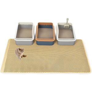 Extra Large Litter Box Mat,XXL 47x36 lnch Cat Litter Mat,Double Layer Litter Matt for Cat Rug,Non-Slip Waterproof (Khaki)