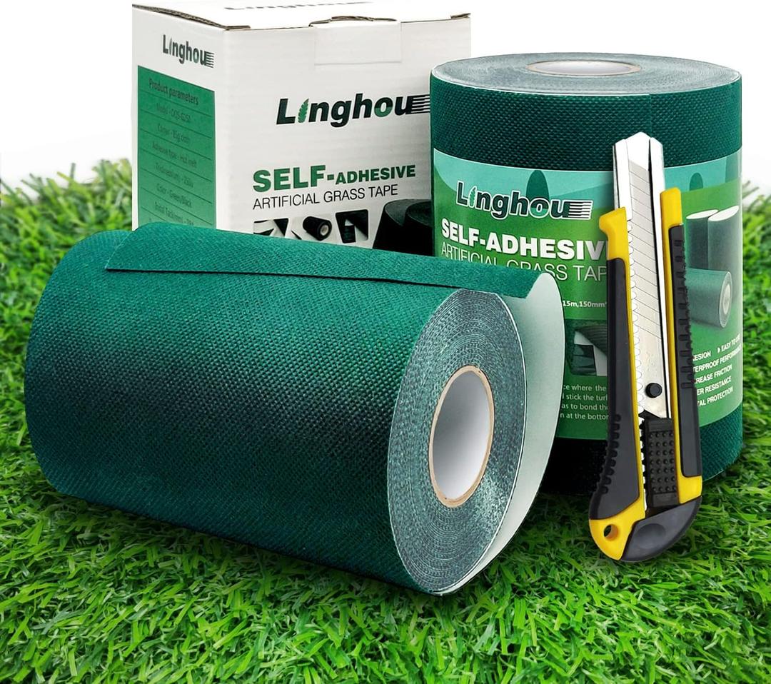 6 Inch Self-Adhesive Artificial Grass Turf Seam Tape for Synthetic Lawn Jointing, 6" x 16' (15cm x 5m)