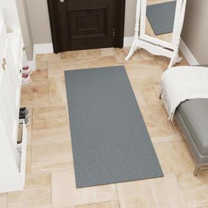 Ottomanson 2' x 5' Commercial-Grade Hallway Runner with Scraper Pile - Extra Durable Non-Slip Rug Mat for Indoor & Outdoor Use - Ideal for Kitchen, Entryway, Patio & Garage - High-Traffic Carpet, Gray