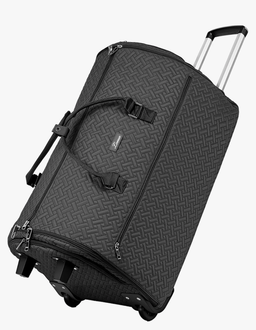 93L Carry on Garment Duffle Bag with Wheels, Folding Convertible Rolling Garment Bag for Travel with Shoes Compartment, Wheeled Waterproof Suit Bag Travel for Men Women