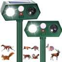 2026 Sonic Fortress Pro Deer Repellent Devices, Racoon Repellent Outdoor IP65 Squirrel Fortress Pro Animal Repeller Cat Deterrent with Motion Sensor&Flash Light to Scare Dog Out of Garden Yard(2)