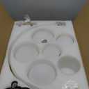 30" Mid Century Arch Chandelier, Large Modern Pendant Light Fixtures with Milk Glass Globe Shades Antique Brass Brush Paint Finish for Dining Room, Kitchen Island, Foyer, Living Room 6-Light