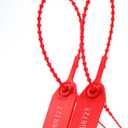 Leadseals(R) 100 Plastic Tamper Seals, Zip Ties for Fire Extinguishers Pull Tite Security Tags Numbered Disposable Self-Locking Tie 250mm Length (Red)