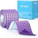OK TAPE Prime Synthetic Kinesiology Tape, Stronger Support, Elastic Athletic Tape, K Tape Roll, Reflective Design Kinetic Tape, Uncut, 2" x 16.4'-Purple