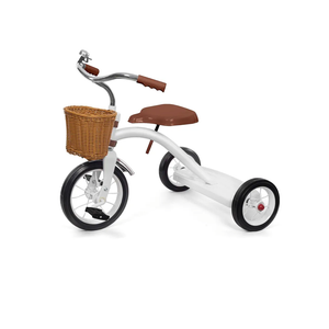 KRIDDO Classic All Metal Toddler Trike, Gift for Boys and Girls Ages 2 to 4 Year Old, Tricycle for 1 to 3 Year Olds, Sturdy Rear Deck, Deluxe Steer and Ergonomics Grip, Indoor and Outdoor, White