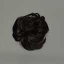 CJL HAIR Large Messy Bun Hair Piece Wavy Curly Scrunchies Synthetic Chignon Ponytail Hair Extensions Thick Updo Hairpieces for Women Dark Brown