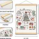 DNEULYR Trendy Christmas Tree Wall Art Poster, Funky Christmas Wall Decor, Holiday Winter Xmas Tree Santa Snowman Gingerbread Poster Hanger Frame for Home Bedroom Living Room, 12x16 Inches (color5)