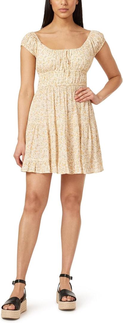 WallFlower Womens Nikki Rayon Challis Prairie Mini Dress (S)