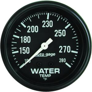 Auto Meter 2313 Autogage Water Temperature Gauge Black dial/Black bezel, 2 5/8"