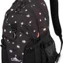 High Sierra Loop-Backpack, School, Travel, or Work Bookbag with tablet-sleeve, Floral/Black, One Size